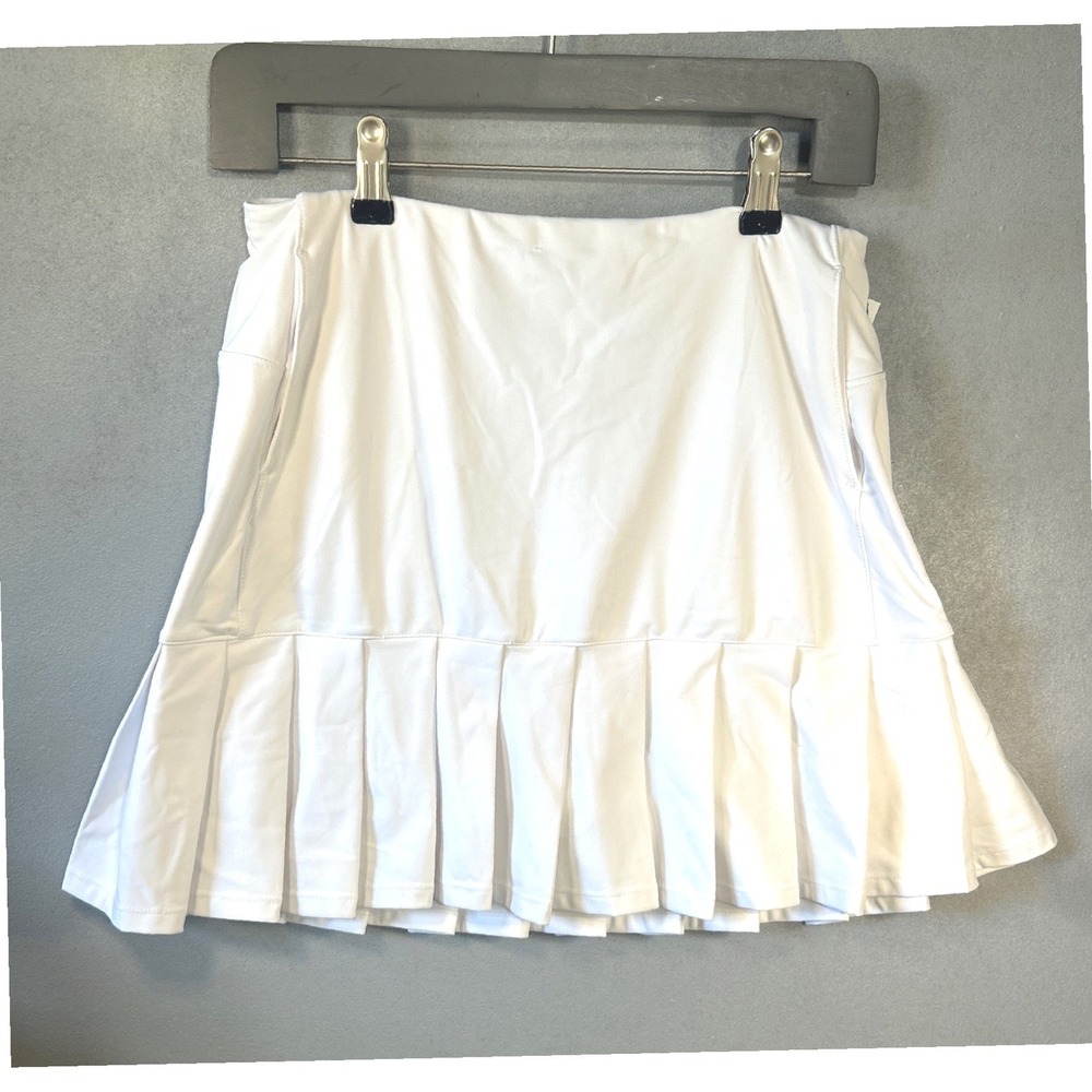 Lady Hagen White Tennis Skort Tummy Control Pleated Pockets Small